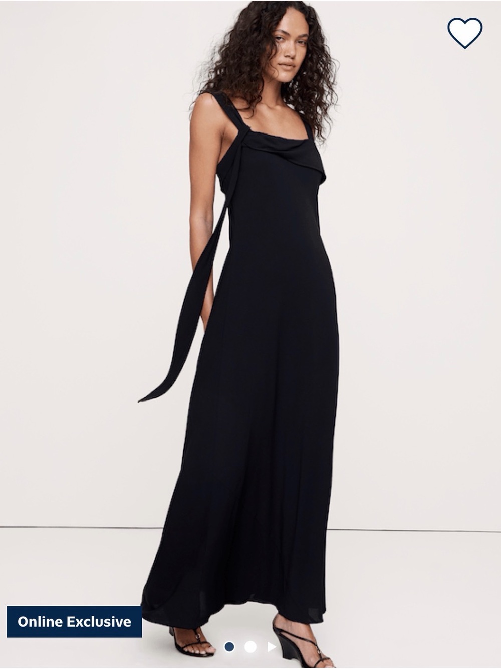 Banana Republic Women's Black Tie-Strap Maxi Dress